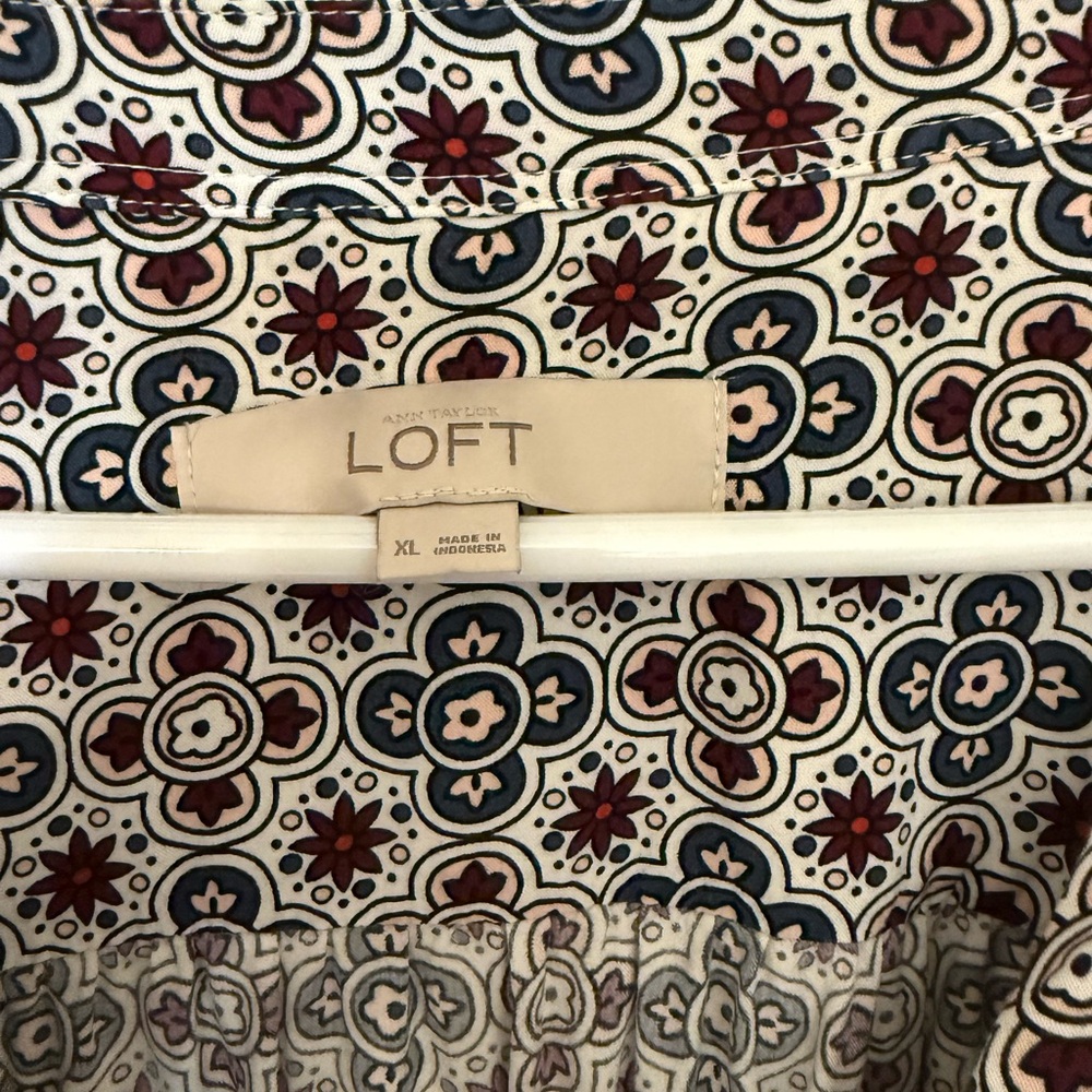 Loft Multicolor Patterned Blouse - image 2